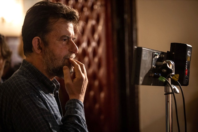 Nanni Moretti durante a rodagem de 