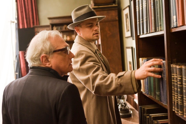 Martin Scorsese e Leonardo DiCaprio — rodagem de 