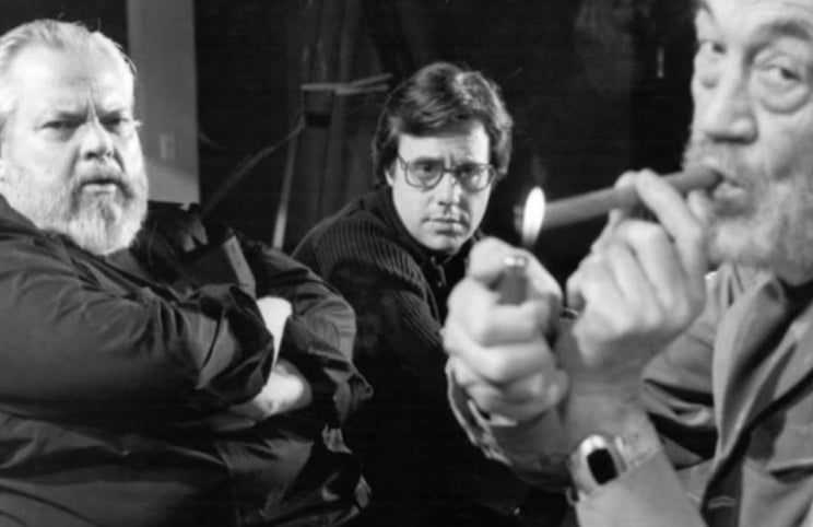 Orson Welles, Peter Bogdanovich e John Huston — rodagem de 