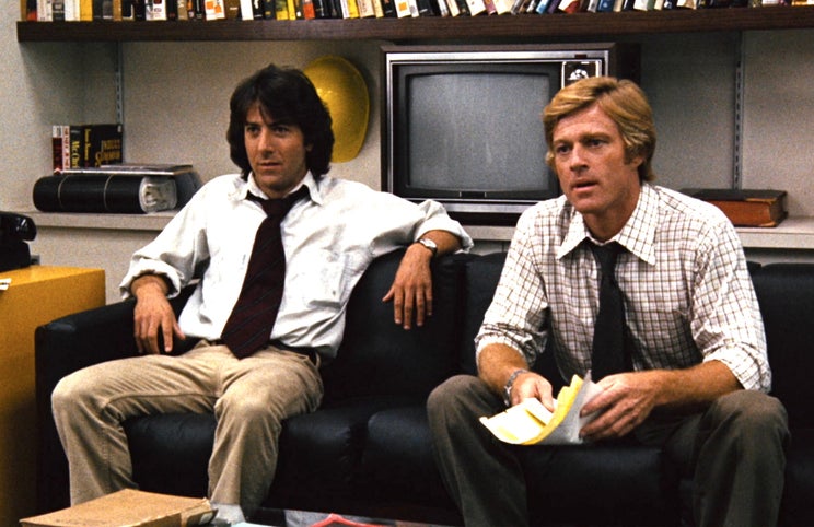 Dustin Hoffman e Robert Redford — desmontando a presidência de Richard Nixon