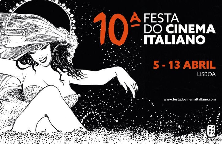 Cartaz de Milo Manara para a 10ª Festa do Cinema italiano.