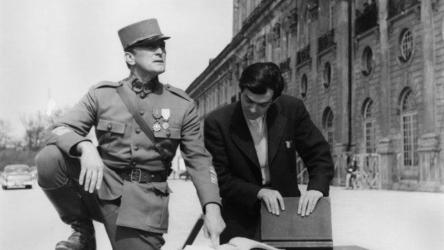Kirk Douglas e Stanley Kubrick — rodagem de "Horizontes de Glória" (1957)