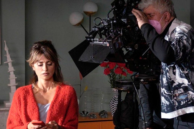 Penélope Cruz e pedro Almodóvar — rodagem de 