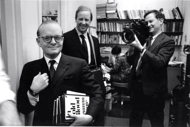 Albert Maysles, em 1966, filmando o escritor Truman Capote