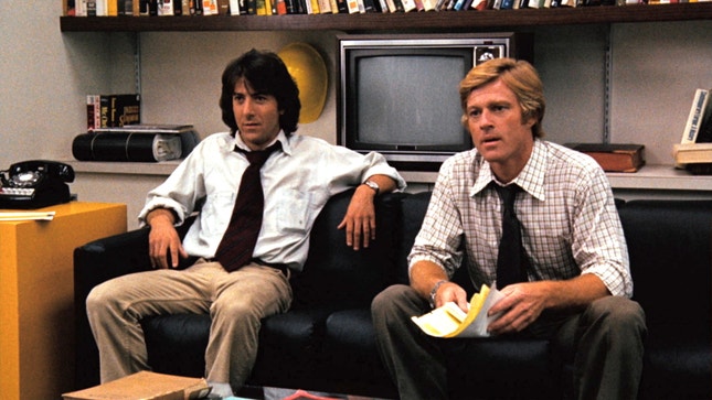 Dustin Hoffman e Robert Redford — percorrendo o labirinto do Caso Watergate