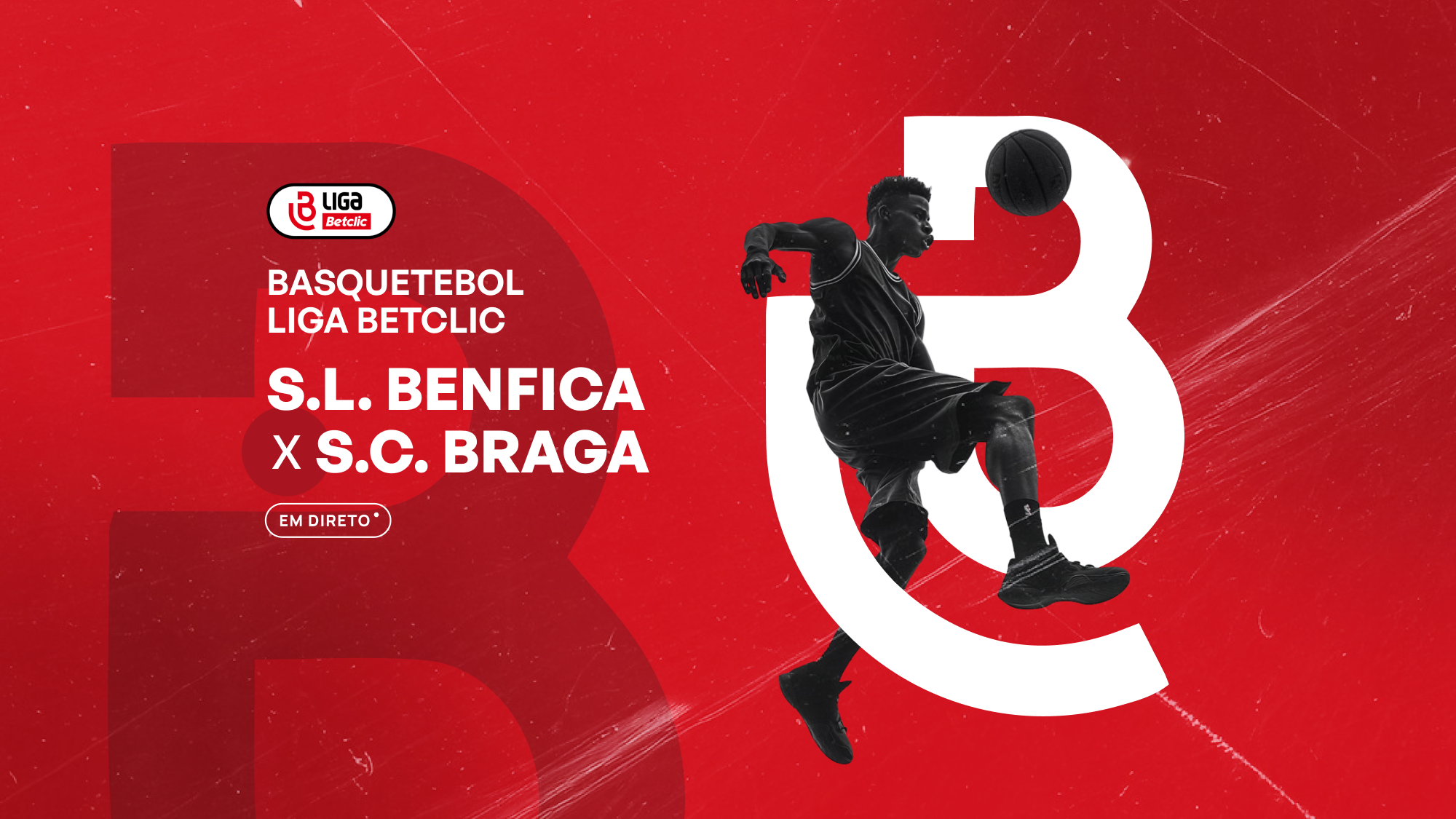 Imagem promo de Basquetebol: Campeonato Nacional de Basquetebol Liga Betclic -  SC Braga x SL Benfica