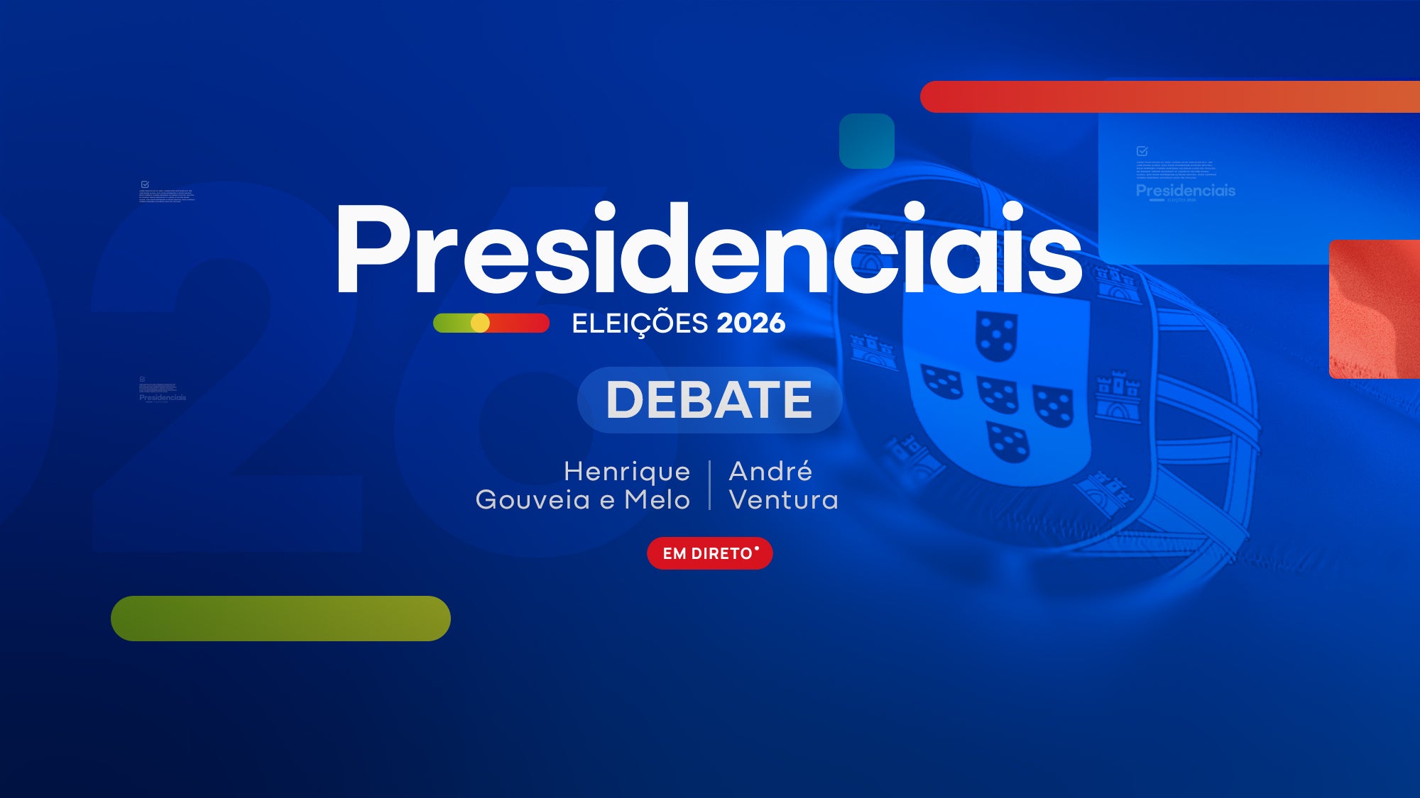 Imagem promo de Eleições Presidenciais 2026 - Debates (Henrique Gouveia e Melo x André Ventura)