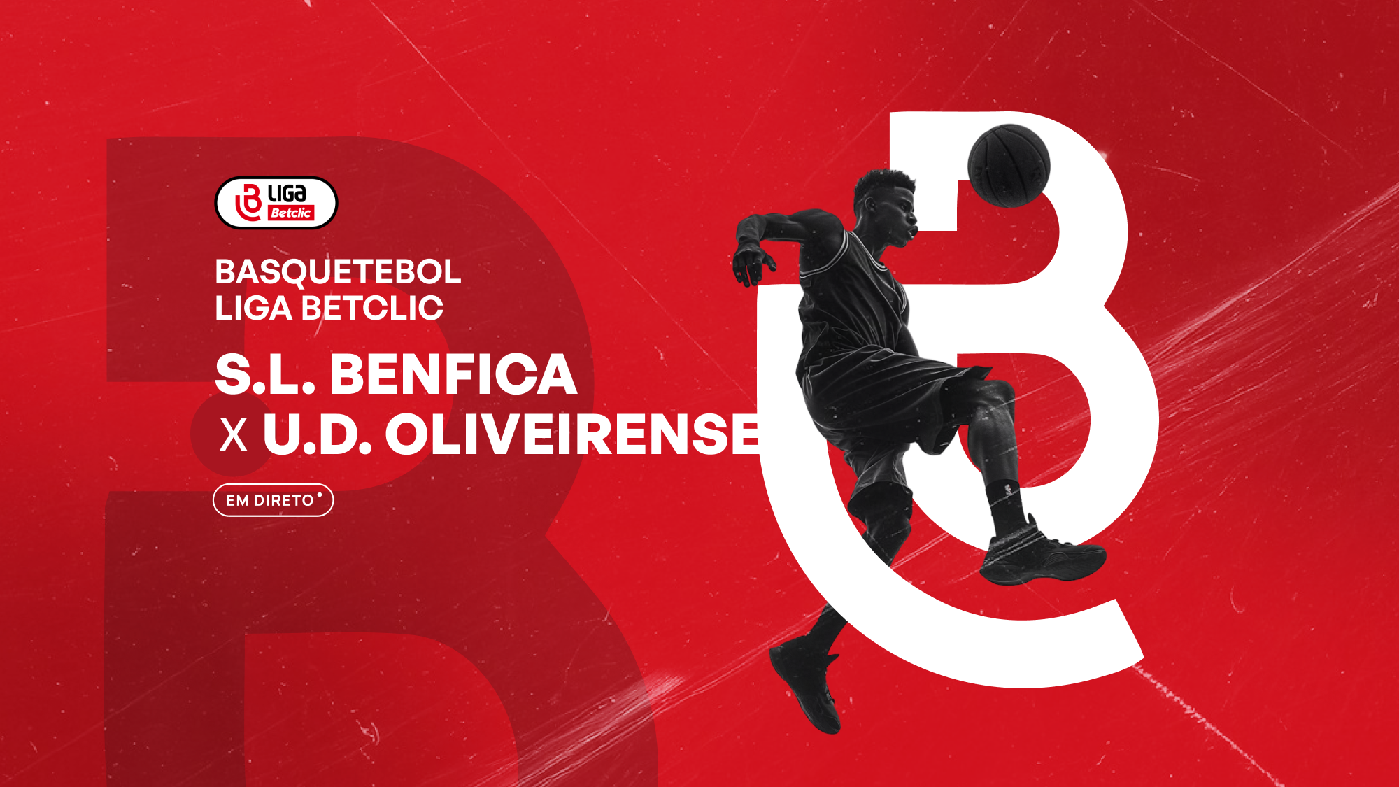 Imagem promo de Basquetebol: Campeonato Nacional de Basquetebol Liga Betclic - S.L. Benfica. x U.D. Oliveirense
