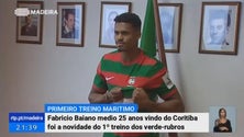 Fabricio Baiano, médio de 25 anos, foi a novidade no primeiro treino do Marítimo para a nova época