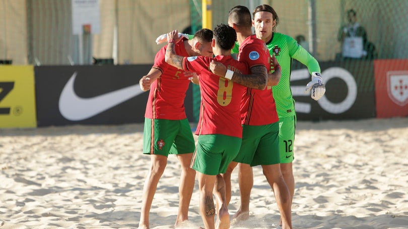 Imagem de Seleção portuguesa de futebol de praia volta a vencer Ucrânia em jogo de preparação