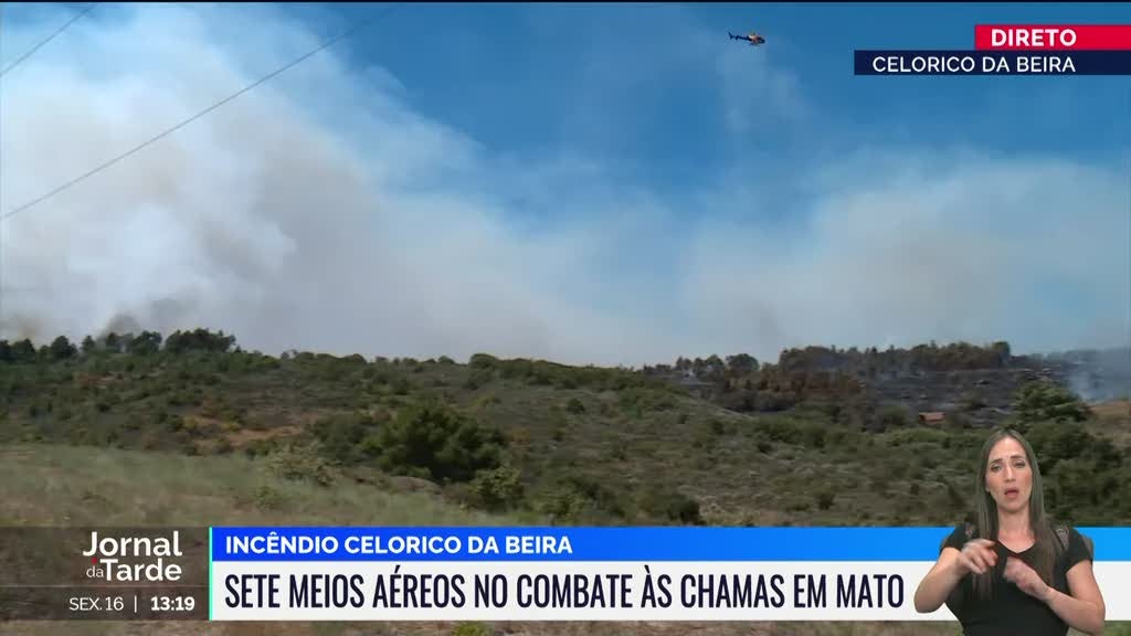 Incêndio em Celorico da Beira combatido por mais de uma centena de bombeiros