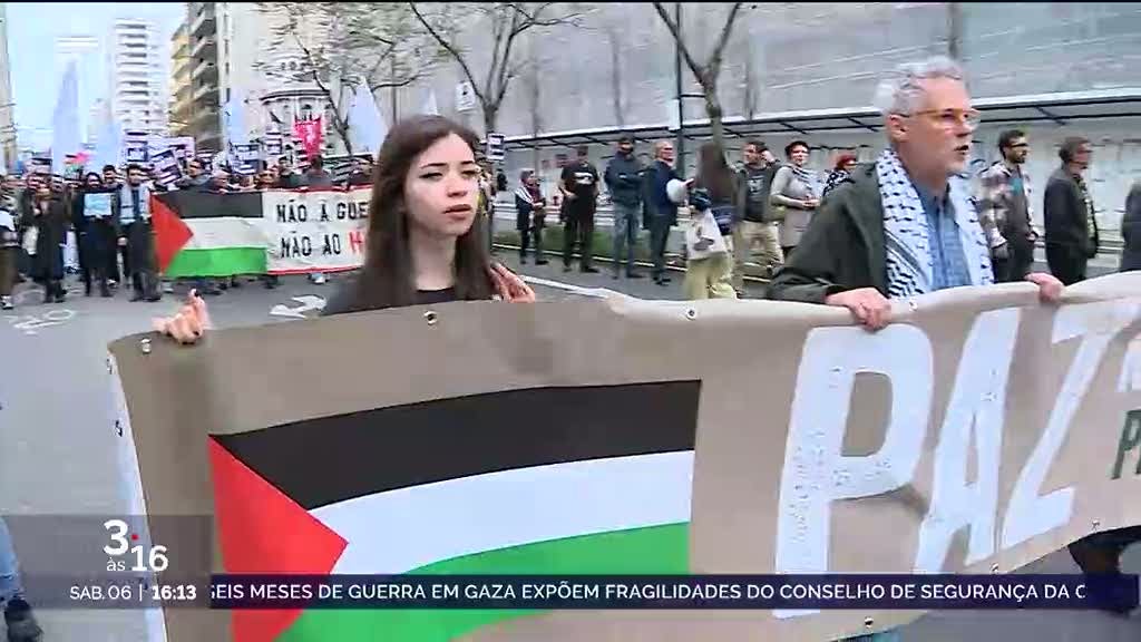 Milhares em Lisboa marcham "contra genocídio na Palestina"