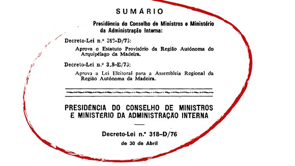 Estatuto Provisório para a Autonomia da Madeira foi publicado há 45 anos