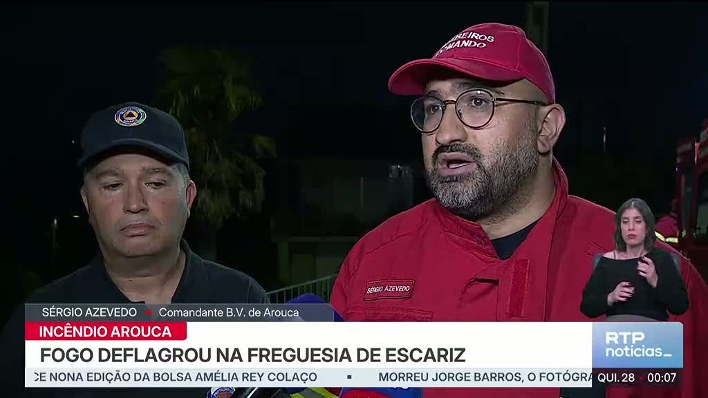 Extinto fogo em Arouca. Mais de uma centena de operacionais combateram as chamas
