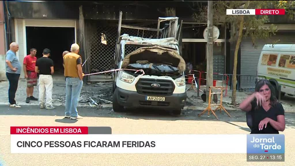 Cinco feridos em incêndio de madrugada em Lisboa