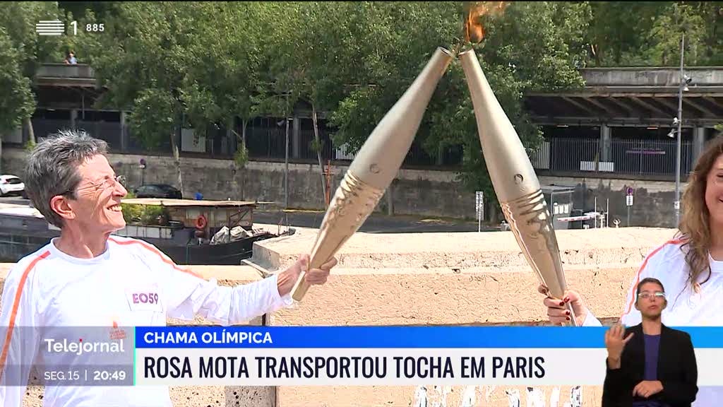 Rosa Mota transportou a chama olímpica em Paris