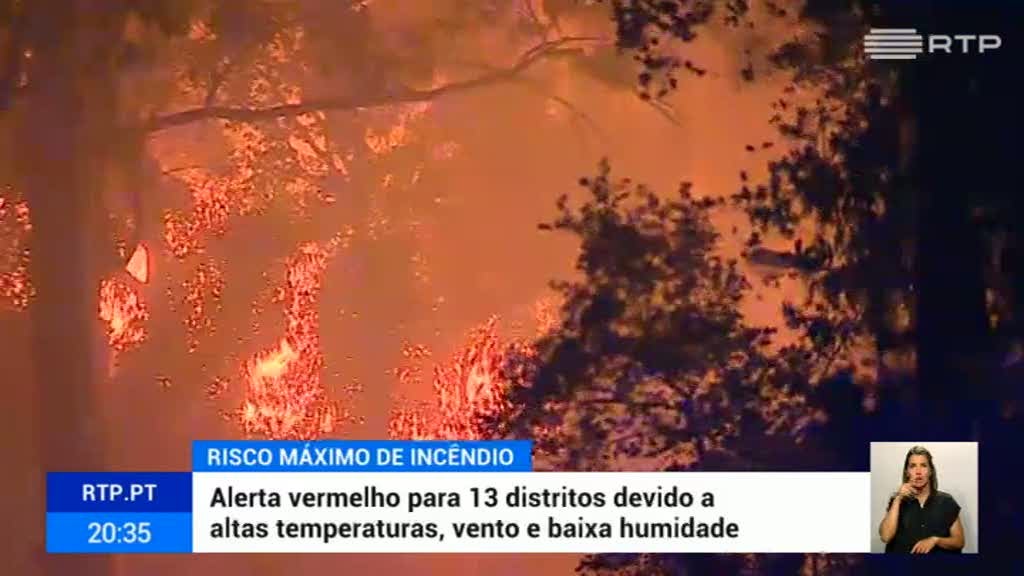 Declarado estado de alerta de inc�ndio em todo o continente