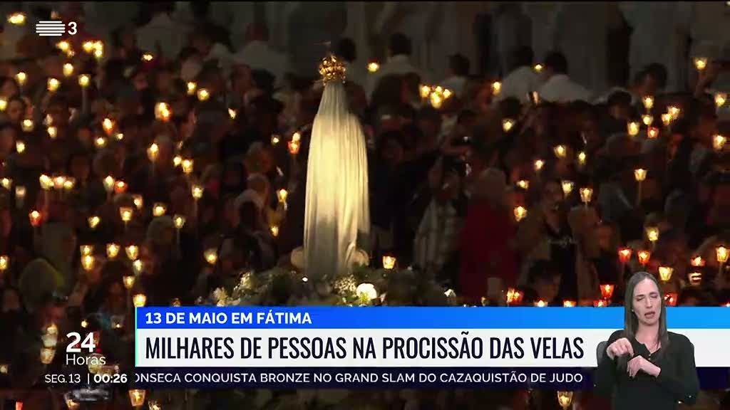 13 de Maio. Milhares de pessoas na procissão das velas, em Fátima