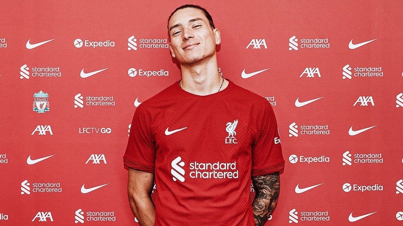 Imagem de Darwin Núñez no Liverpool para «ganhar troféus e títulos»