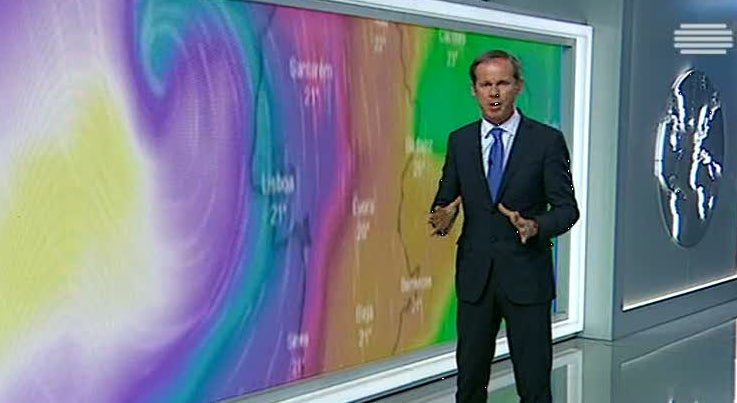 Resultado de imagem para furacão leslie na televisão