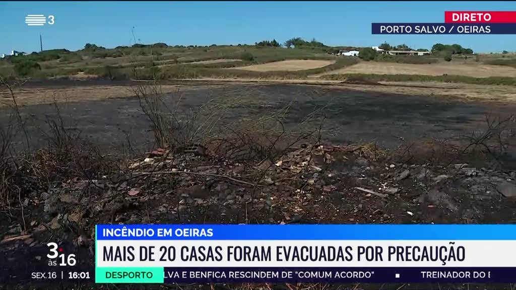 Incêndio em Oeiras obrigou à evacuação de habitações por precaução