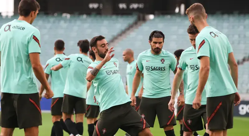 ltimo treino de Portugal com todos disponveis