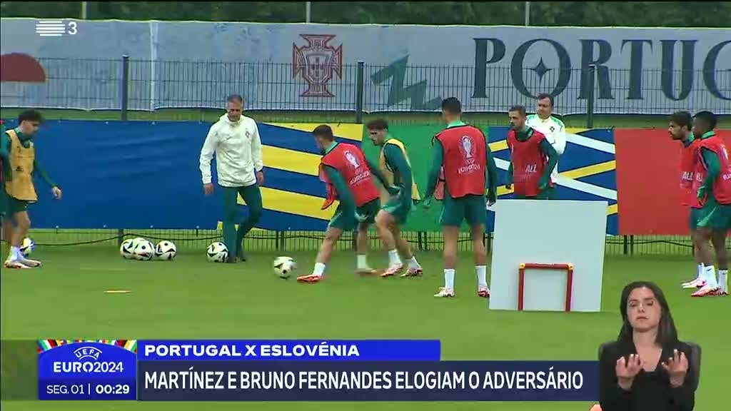 Martínez e Bruno Fernandes elogiam Eslovénia mas garantem que final é o objetivo