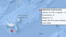 Imagem de Novo sismo registado esta tarde a nordeste do Porto Santo (Áudio)