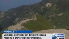 Imagem de Josh Bryceland, campeão do mundo de Downhill, gravou na Madeira um video promocional