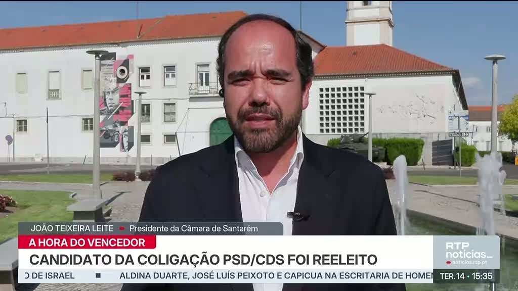 João Teixeira Leite, presidente da Câmara de Santarém, em entrevista à RTP