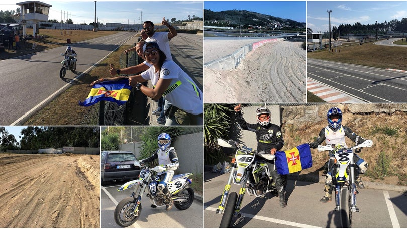 Imagem de Pilotos madeirenses em ação nas supermotos, no kartódromo de Baltar, no Porto