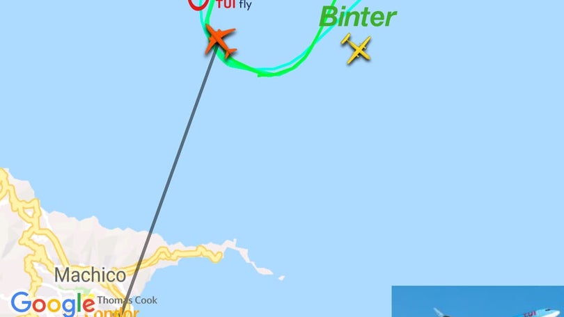 Imagem de Aviões às voltas por causa do vento no aeroporto da Madeira