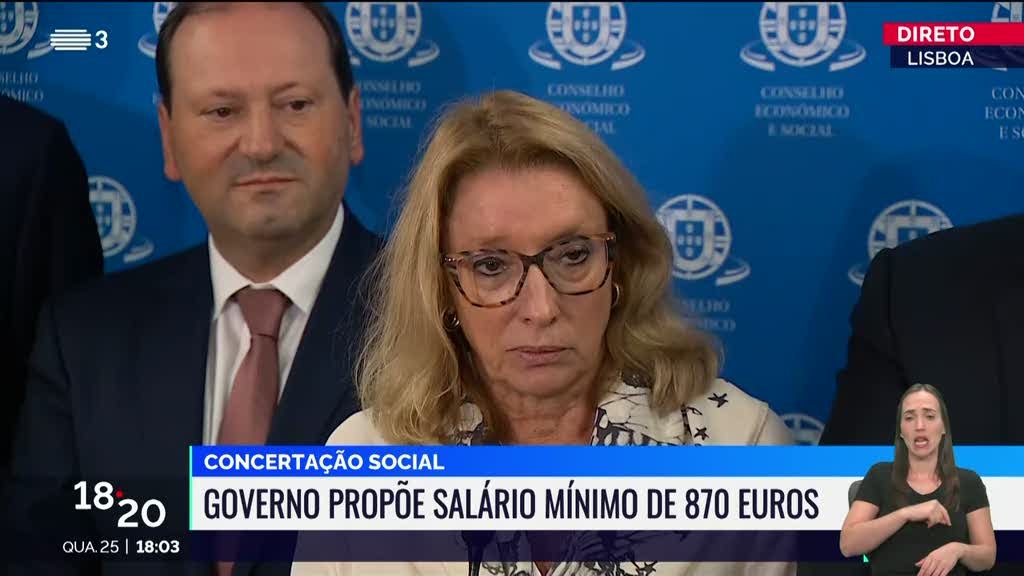 Concertação social. Ministra confirma proposta de salário mínimo de 870 euros