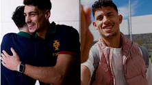 Imagem de Diogo Leite e Matheus Nunes fora da receção lusa ao Liechtenstein