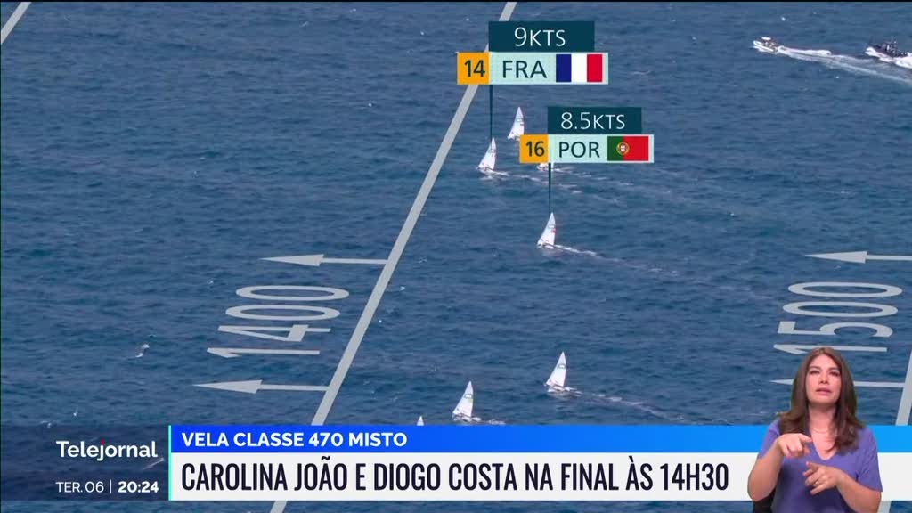 Portugueses lutam pelas medalhas na vela na classe 470 misto