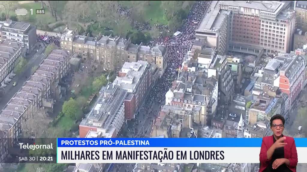 Manifestantes pró-Palestina voltaram a sair à rua em vários países