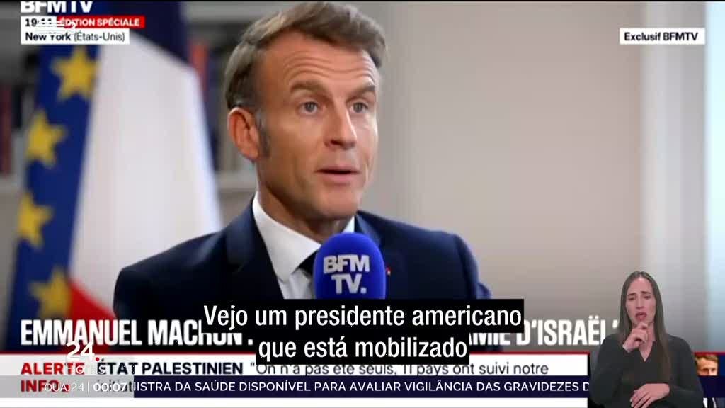 Macron diz que se Trump quiser Nobel tem de pôr fim à ofensiva em Gaza