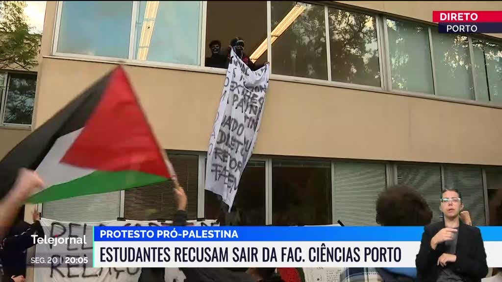 Protesto pró-palestina. Estudantes recusam sair da Faculdade de Ciências da Universidade do Porto