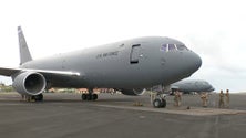 Aeronaves KC-46 Pegasus em treinos na Base das Lajes