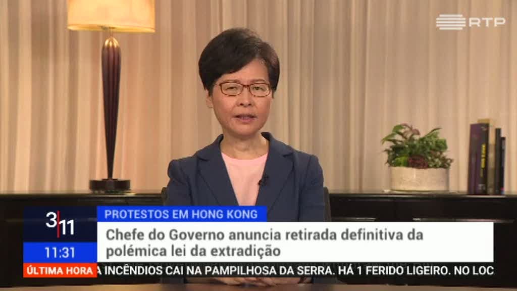 L�der de Hong Kong retira proposta de lei da extradi��o