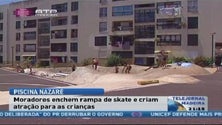 Imagem de Crianças do bairro da Nazaré improvisam piscina em plena rua