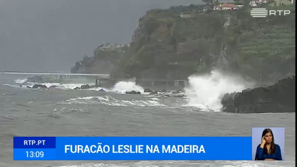 Veja a passagem da tempestade Leslie ao largo da Madeira e em