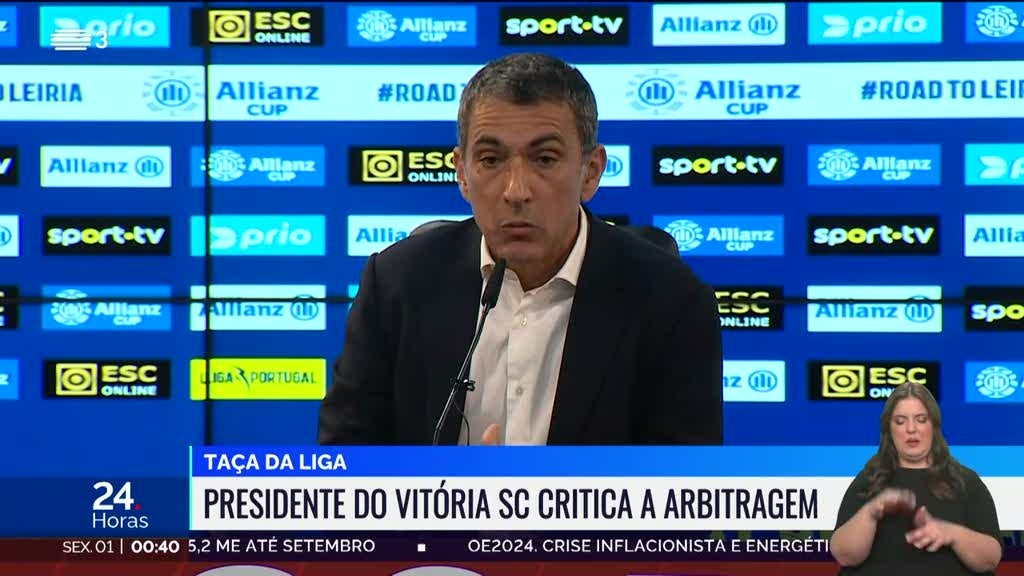 "O que se passou foi uma vergonha". Presidente do Vitória SC critica a arbitragem na Taça da Liga