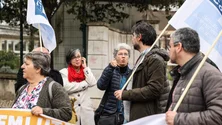 Protesto de trabalhadores na linha interrompeu saída de comboios em Lisboa