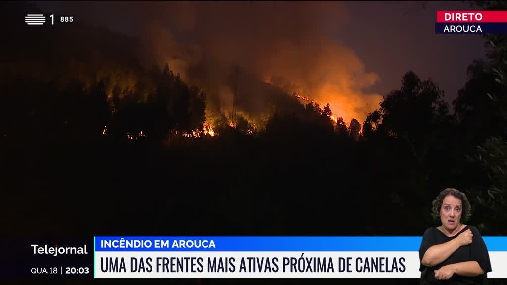 Incêndio em Arouca. Chamas aproximam-se de habitações