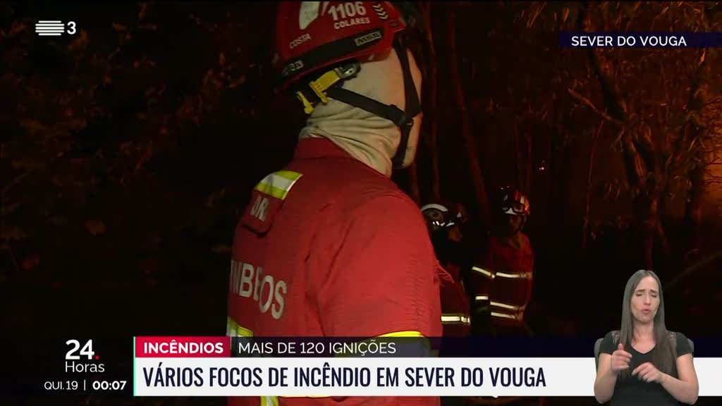 Bombeiros tentam evitar que chamas cheguem a habitações em Sever do Vouga