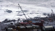 Mar causa estragos no porto das Lajes