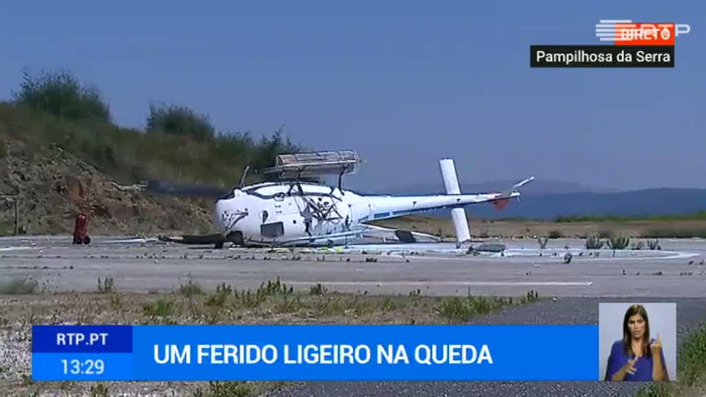 Um ferido ligeiro em queda de helic�ptero de combate aos fogos
