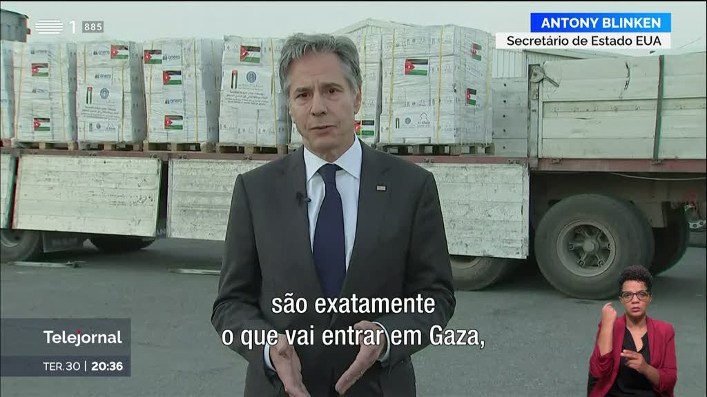 Antony Blinken revelou que ajuda humanitária está a caminho de Gaza