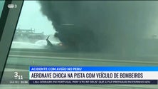 Imagem de Avião incendeia-se ao embater em camião causando dois mortos no Peru (vídeo)